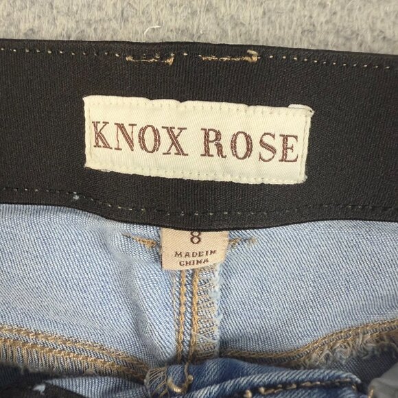 Womens Size 8 High Waist Embroidered Seam Cotton Blend Stretch Skinny Leg Denim - Picture 4 of 7